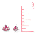 Boma Jewelry Pink Lotus Flower Earring Studs