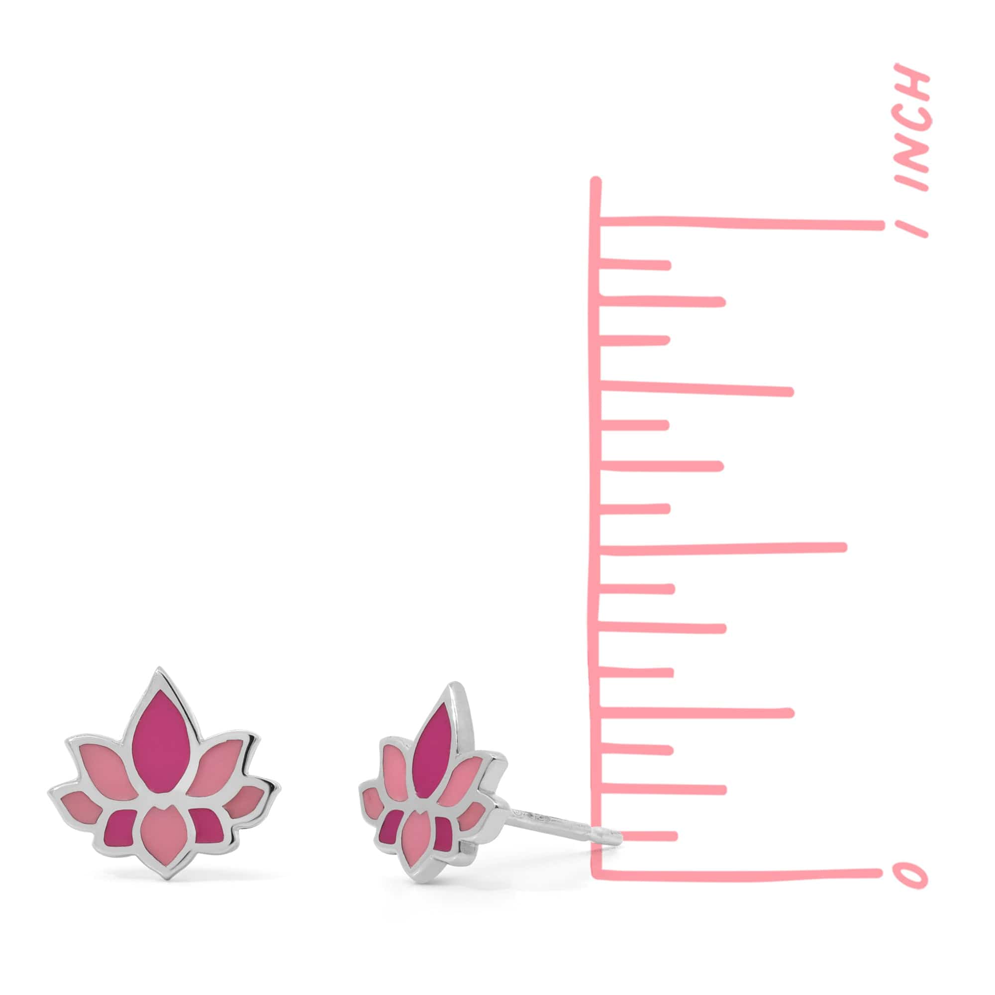 Boma Jewelry Pink Lotus Flower Earring Studs