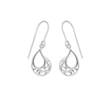 Boma Jewelry Teardrop Filigree Curly Leaf Dangle Earrings