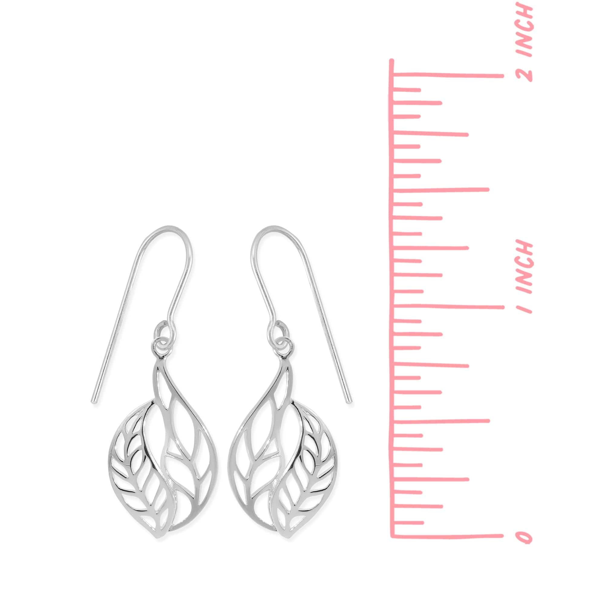 Boma Jewelry Delicate Leaf Outline Dangle Earrings