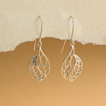 Boma Jewelry Delicate Leaf Outline Dangle Earrings