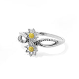 Boma Jewelry Intertwined Twin Golden Bloom Sunflower Ring