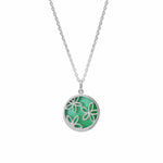 Boma Jewelry Daisy Flower Pendant with Sliding Green Mother of Pearl Stone Pendant Necklace