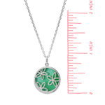 Boma Jewelry Daisy Flower Pendant with Sliding Green Mother of Pearl Stone Pendant Necklace