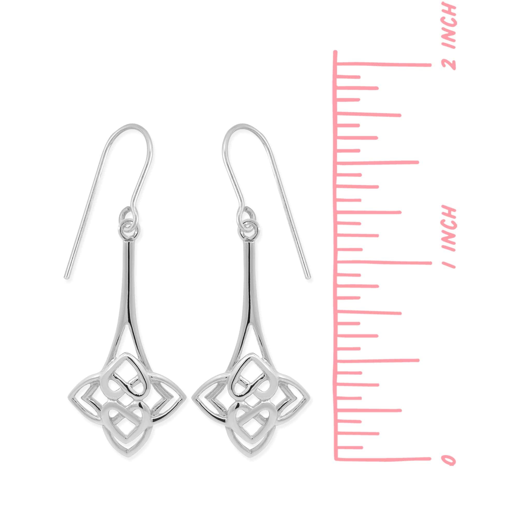 Boma Jewelry Heart-Shaped Celtic Knot Dangle Earrings