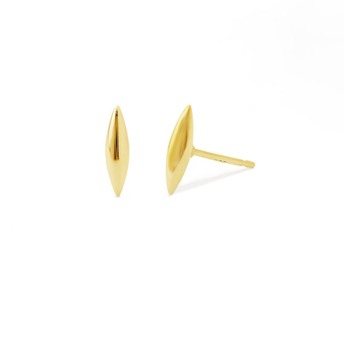 Boma Jewelry Earrings 14K Gold Plated Belle Rounded Earrings Studs