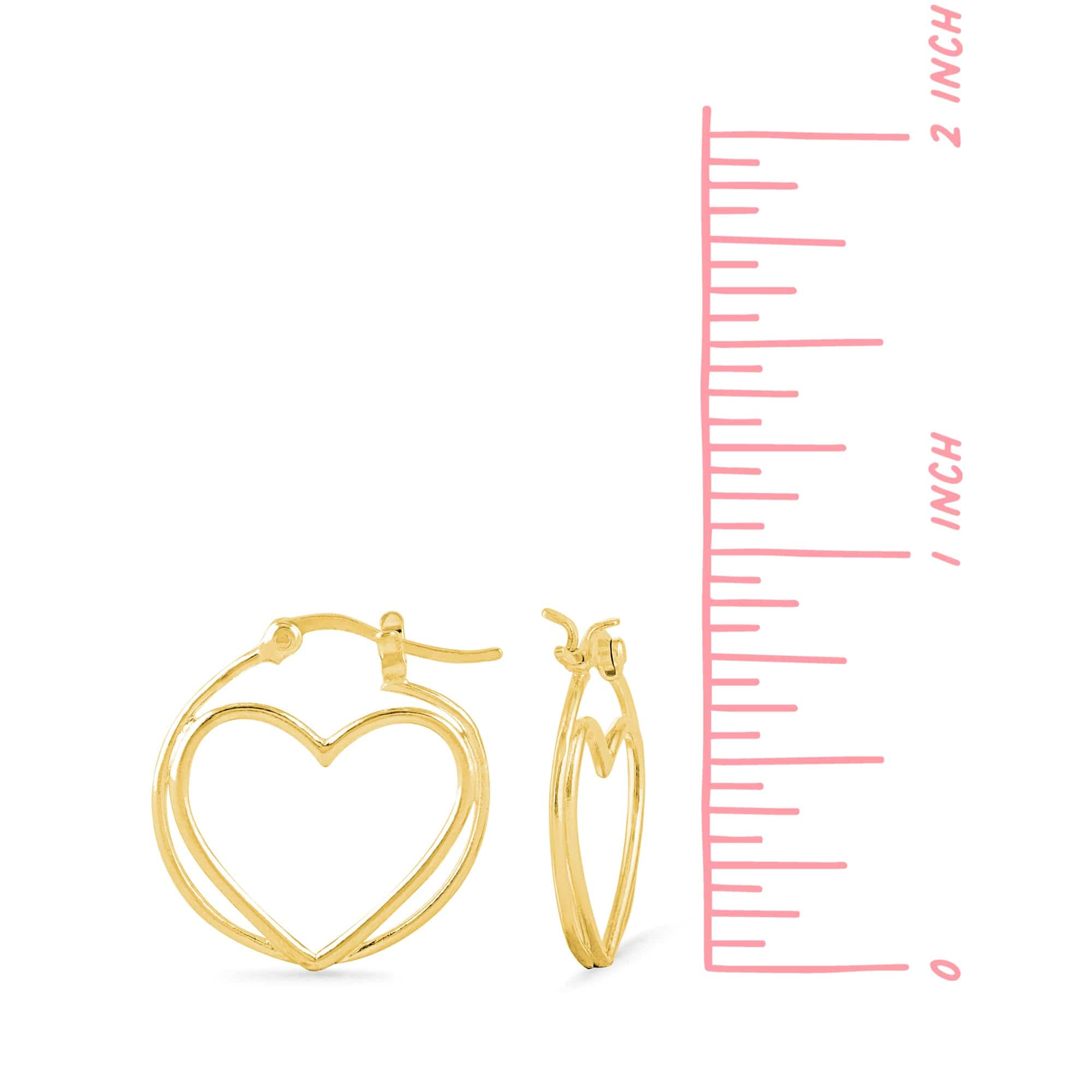 Boma Jewelry Earrings Double Heart Hoops