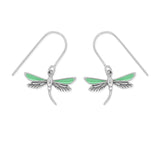 Boma Jewelry Earrings Green Dragonfly Dangle Earrings with Enamel