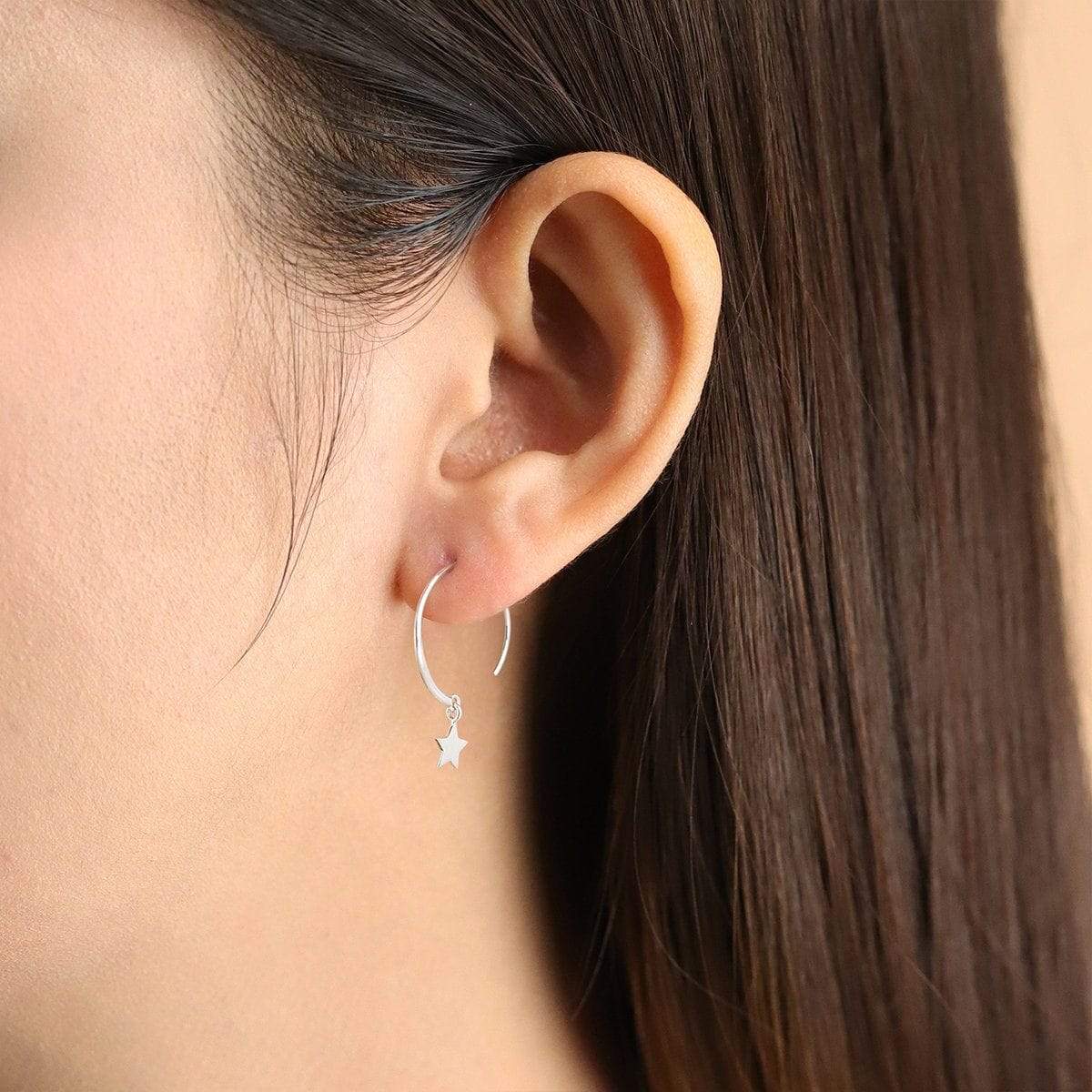 Boma Jewelry Earrings Lune & Etoile Pull Through Hoops