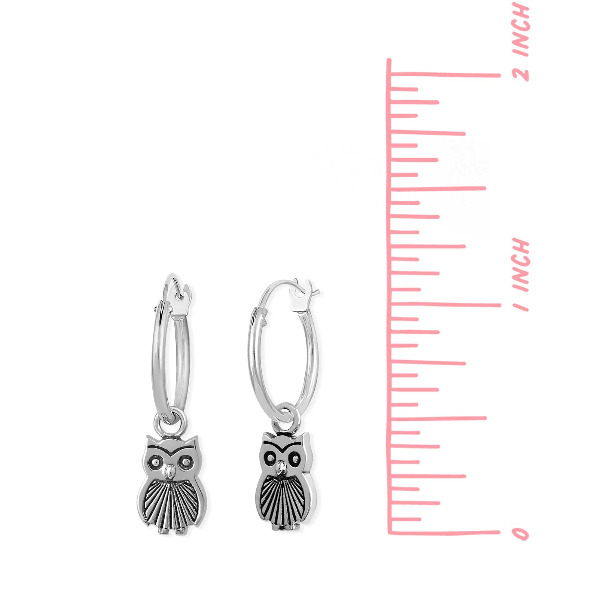 Boma Jewelry Earrings Owl Hoops Earrings