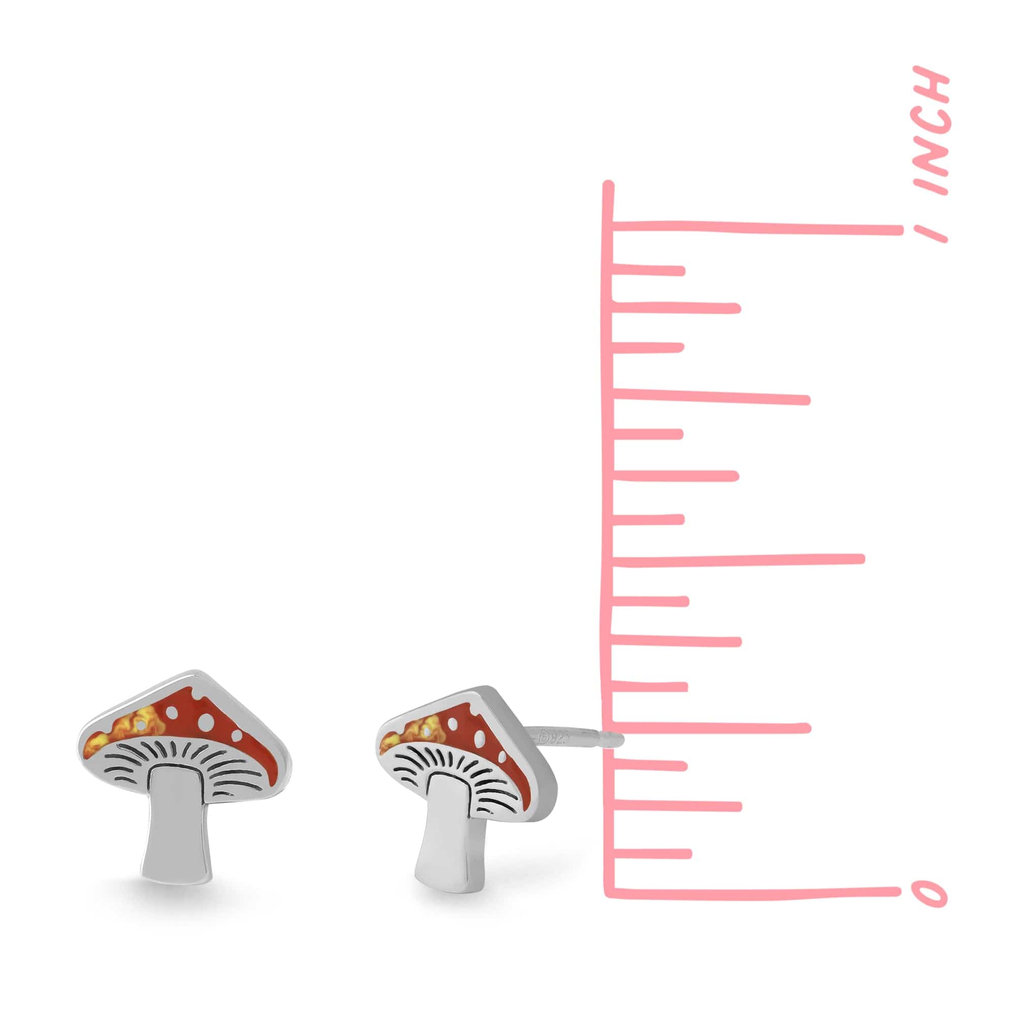 Boma Jewelry Earrings Red Mushroom Studs