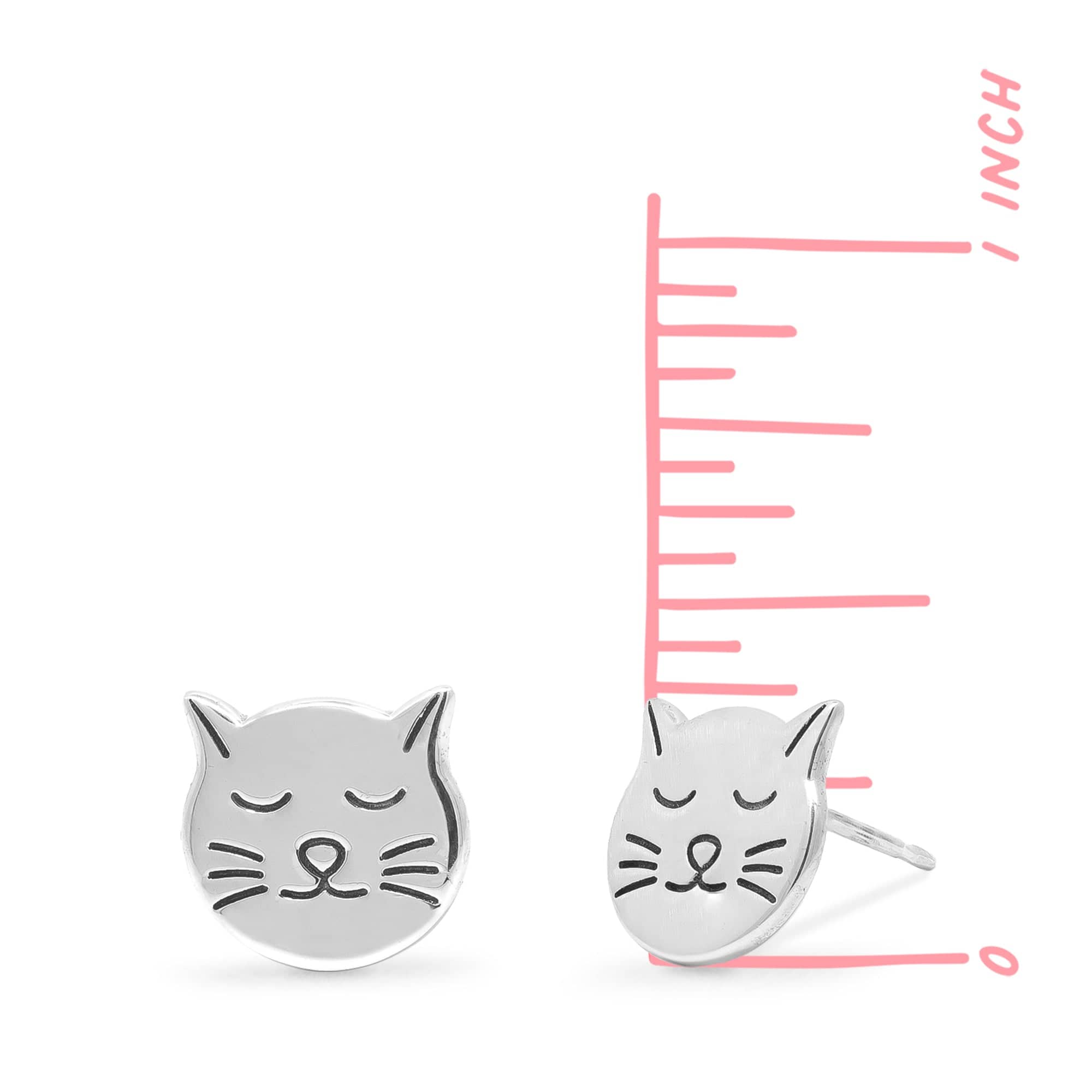 Boma Jewelry Earrings Sleepy Cat Stud Earrings