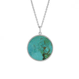 Boma Jewelry Necklaces Turquoise Alina Circle Bezel Pendant Necklace with Stone