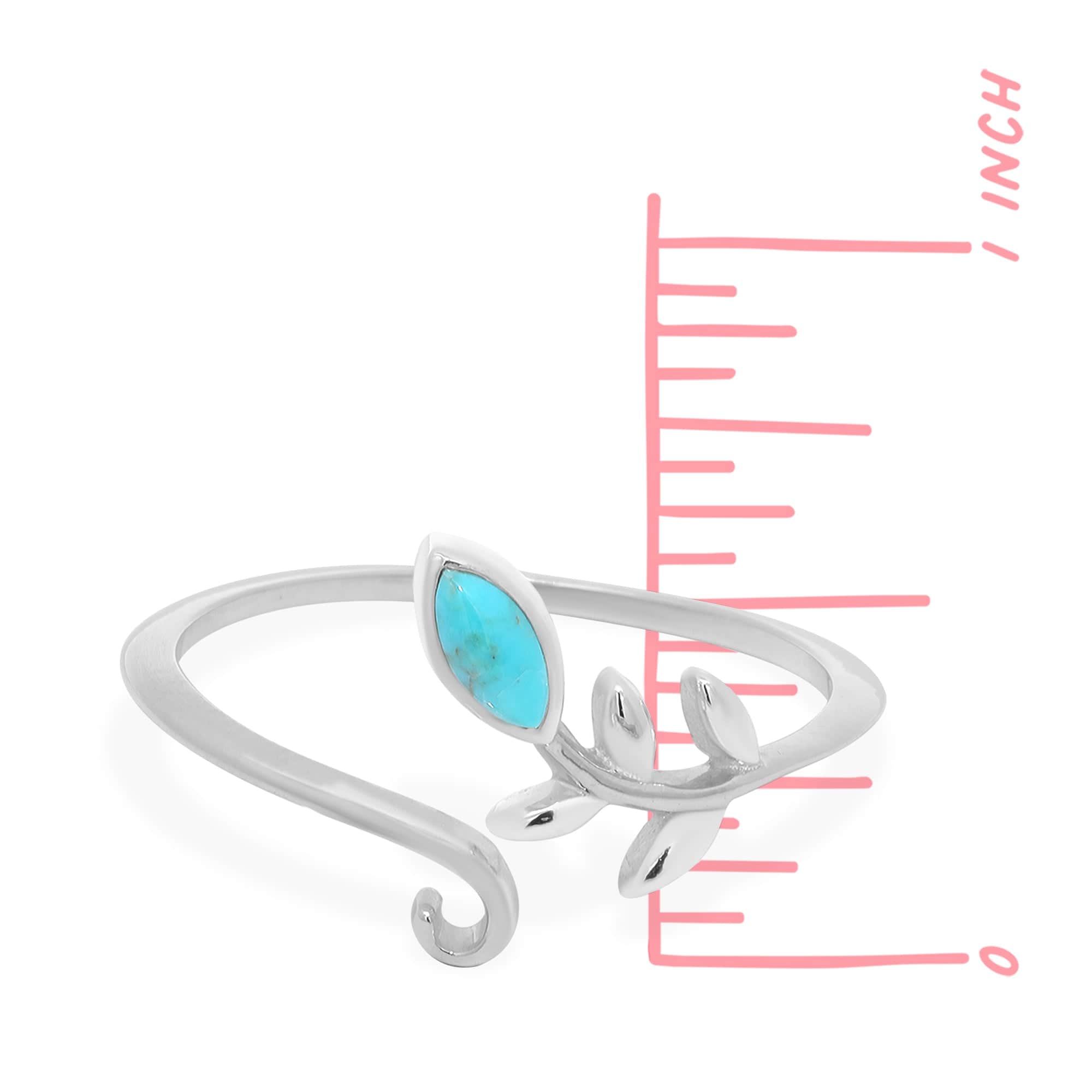 Boma Jewelry Rings Leaf Branch Ring with Turquoise